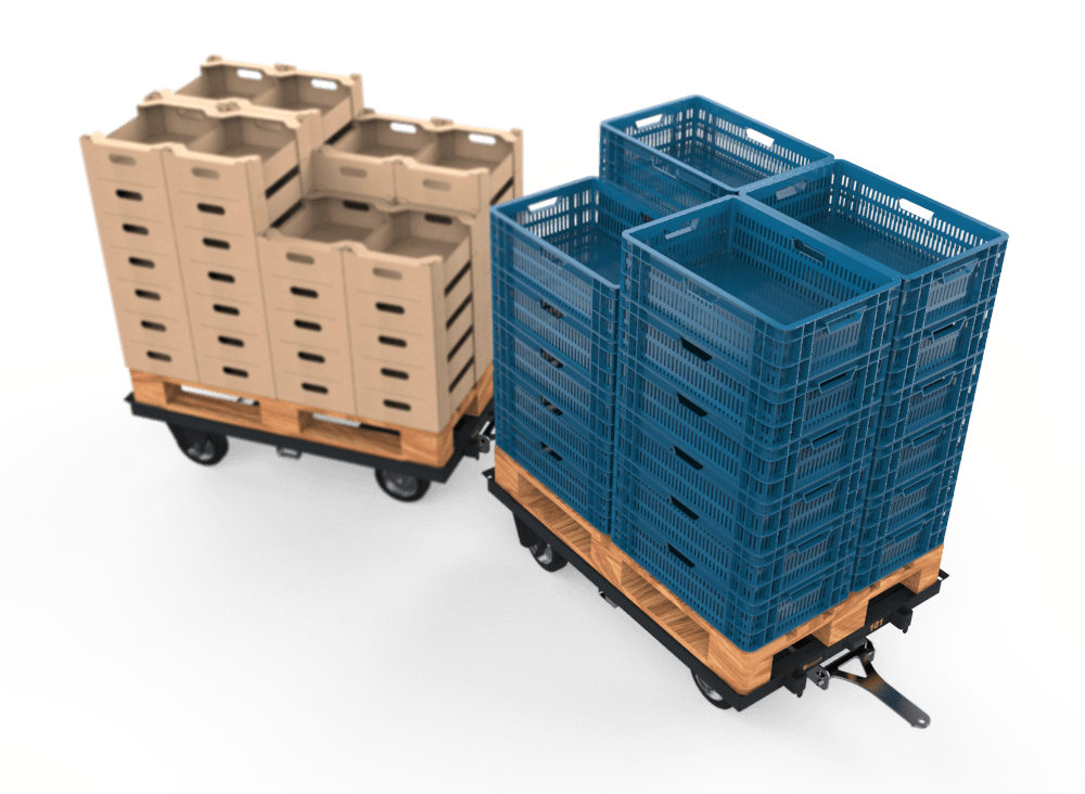 Transport of fust EPS-boxes or cardboard boxes